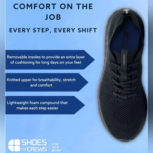 Shoes For Crews Sneakers Black Size 10.5 - Picture 3 of 9